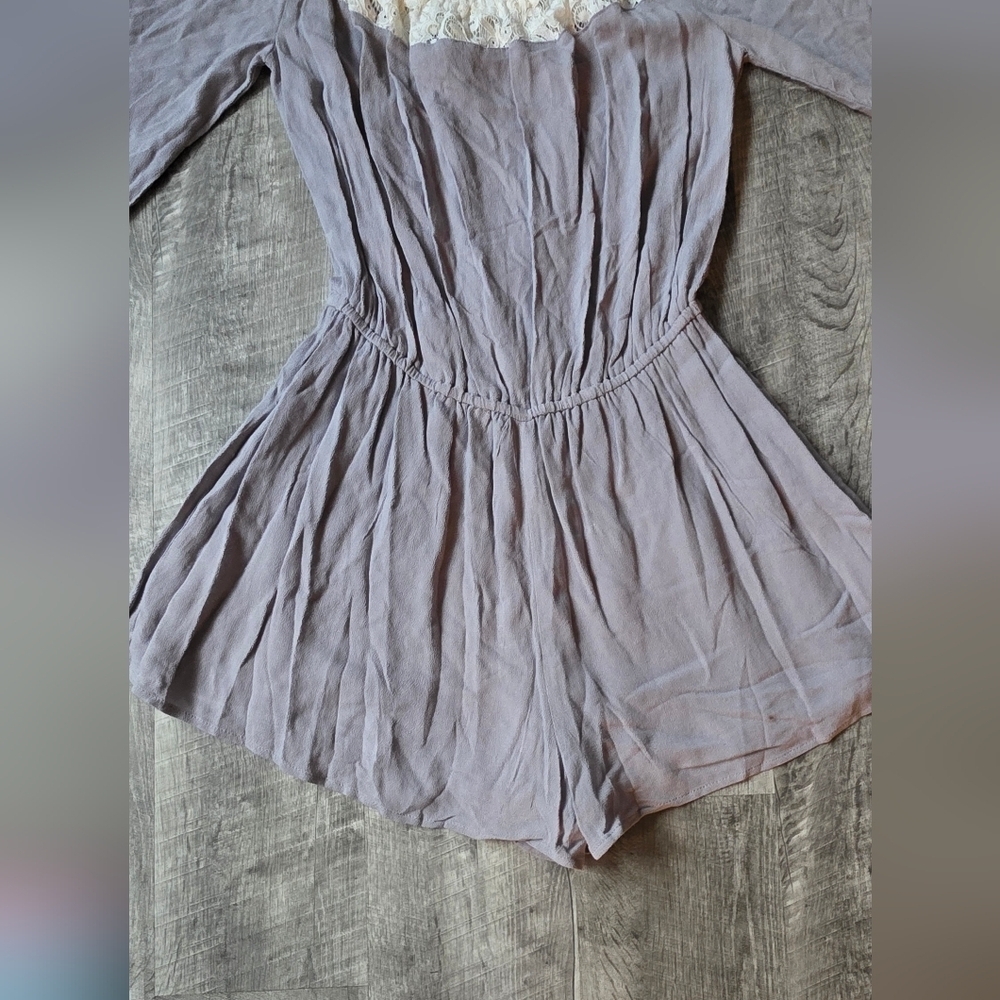 Kori Gray Romper with Ivory Lace - Picture 3 of 6